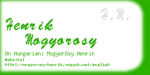 henrik mogyorosy business card